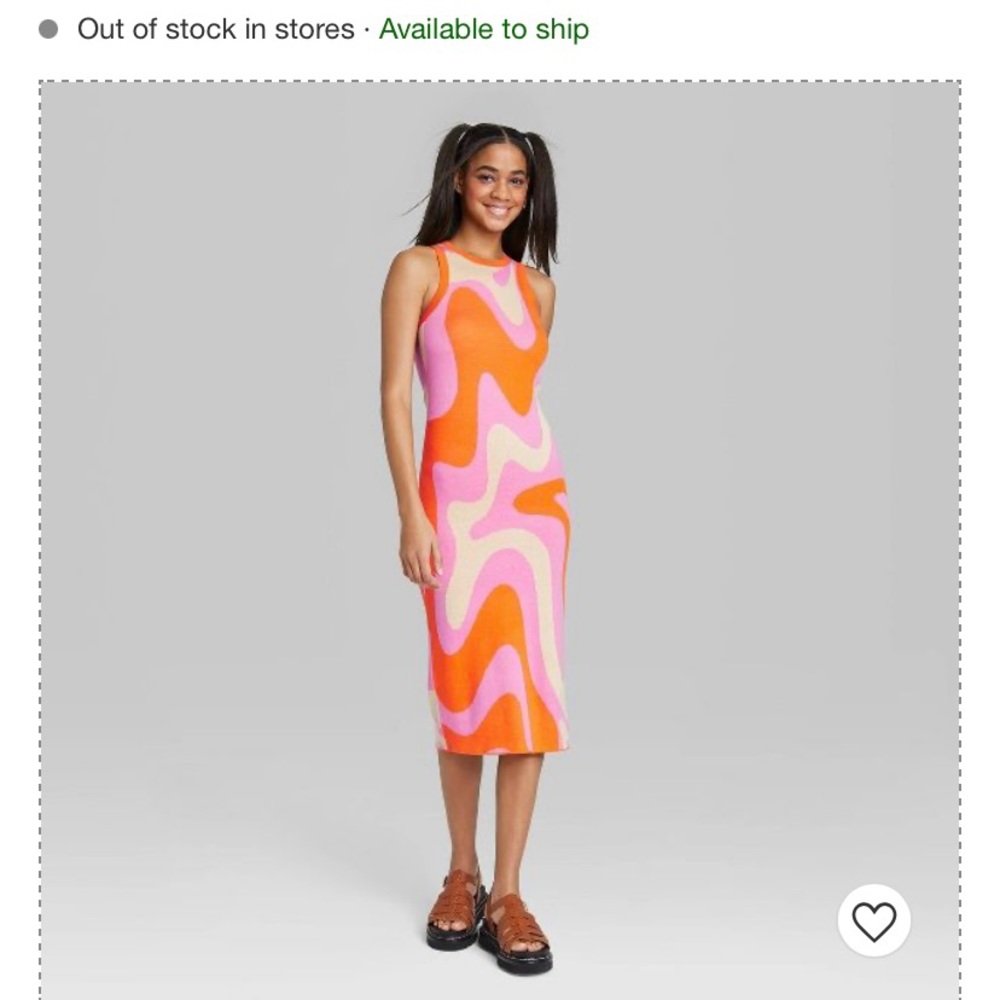 Wild Fable pink orange sleeveless jacquard sweater dress in xxl from target